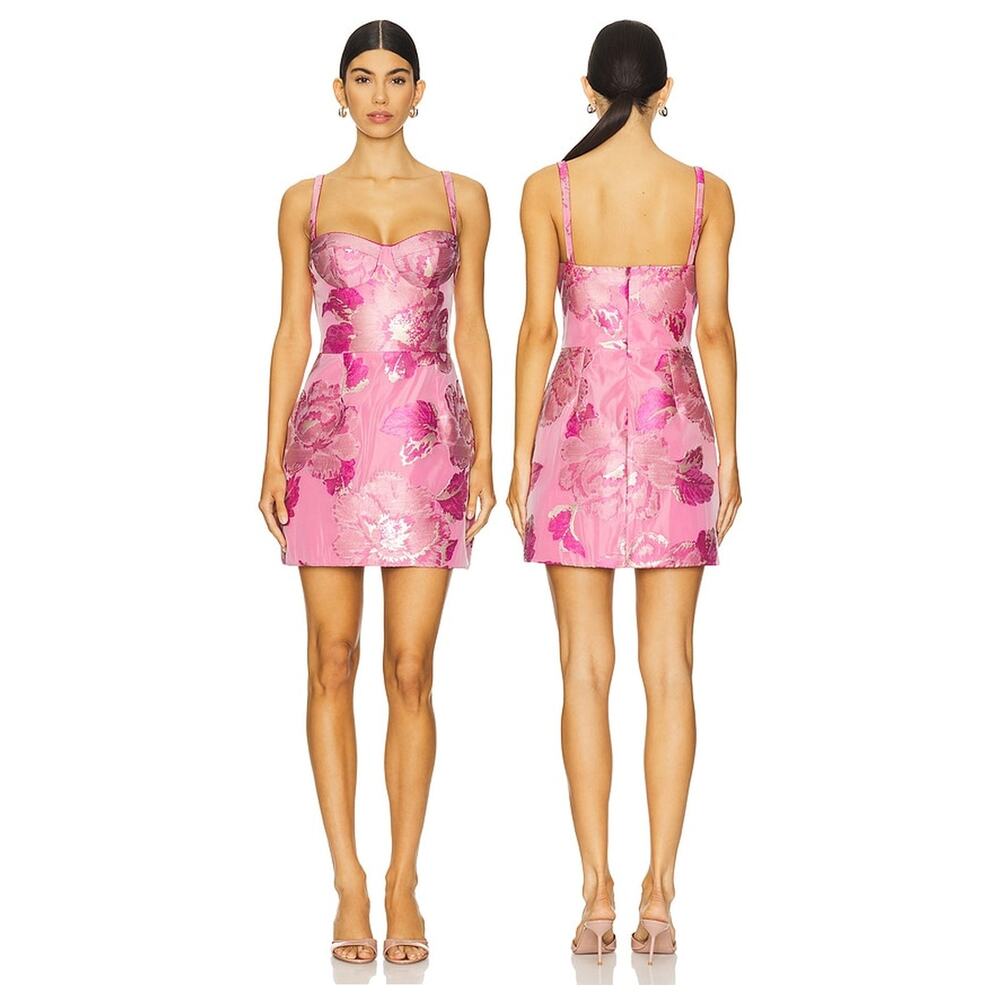 Katie May Claudette Mini Dress Floral Metallic Party Cocktail Hoco Formal S